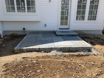 Flagstone and cobblestone grilling pad (Newtown Square)